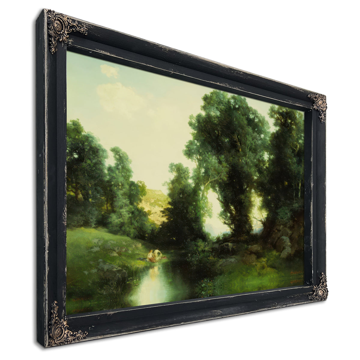 Thomas Moran Bathing Hole Cuernavaca By Thomas Moran