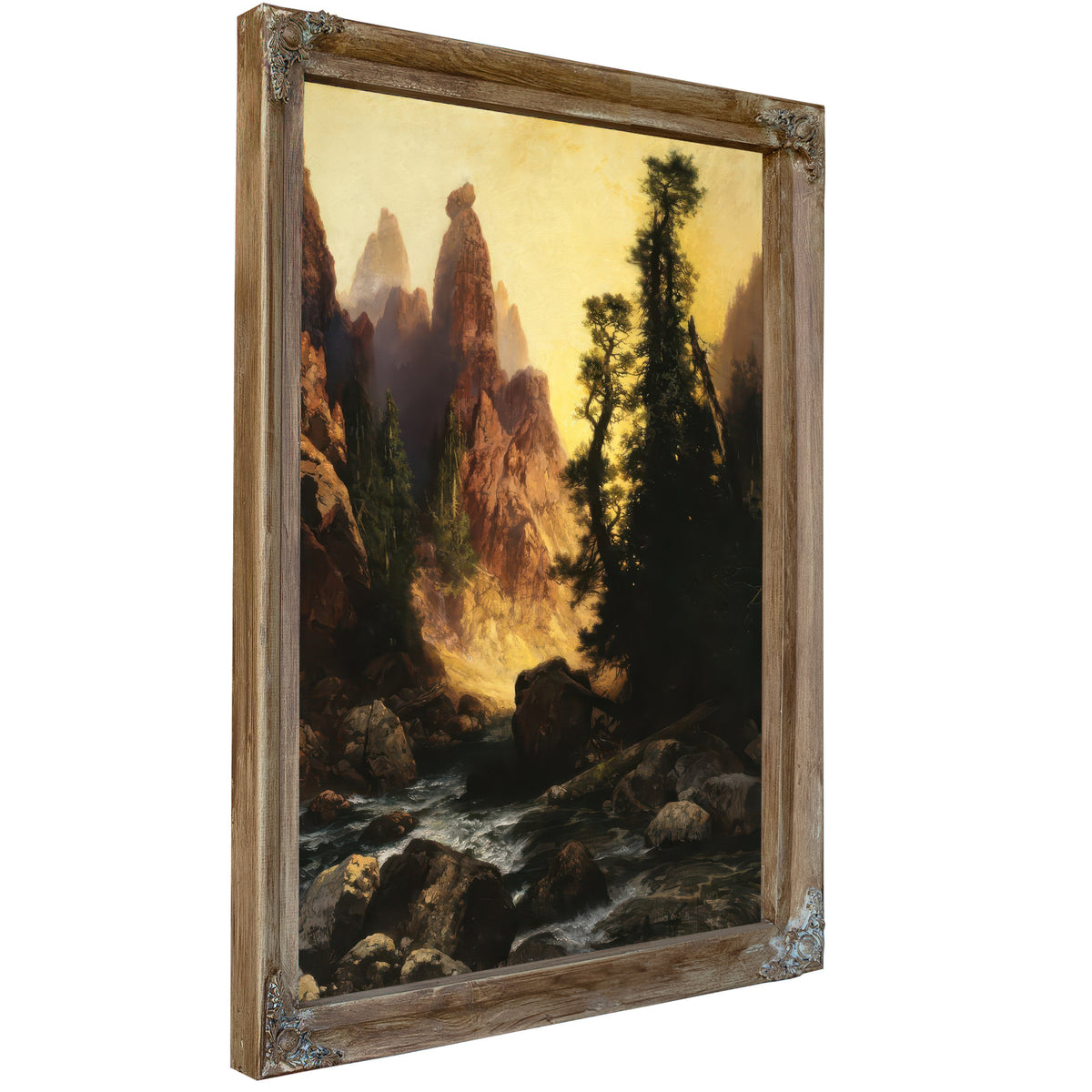 Below Towers Tower Falls By Thomas Moran