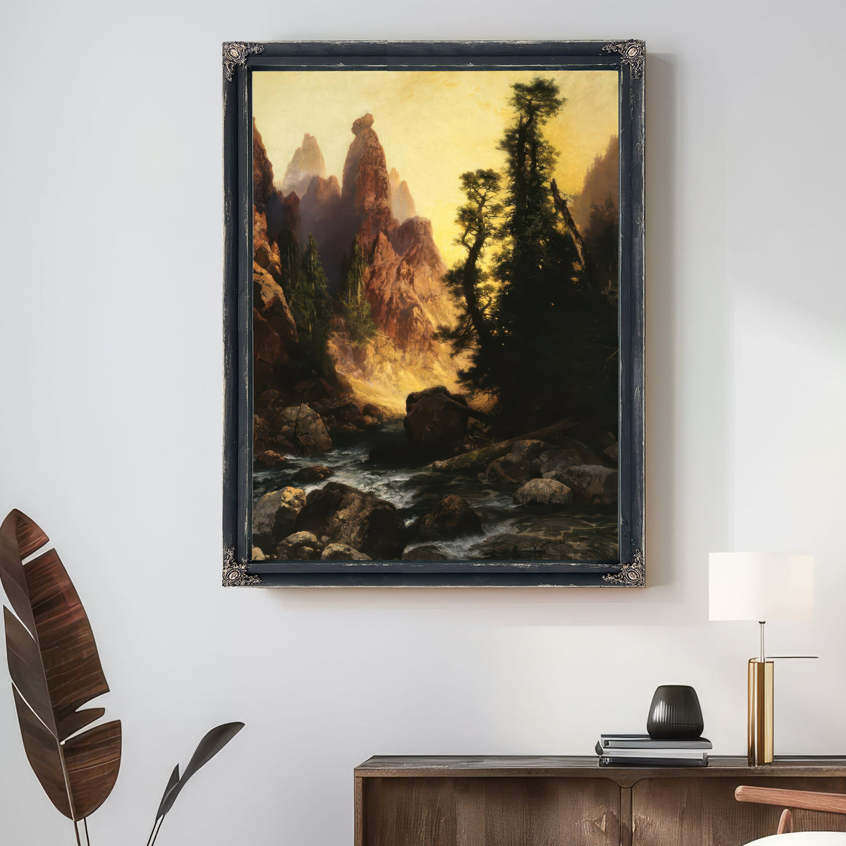 Below Towers Tower Falls By Thomas Moran