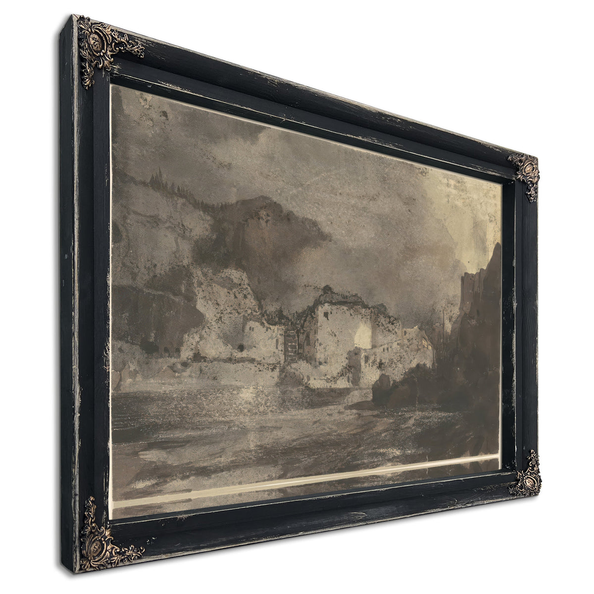 Thomas Moran Buildings Moonlight By Thomas Moran