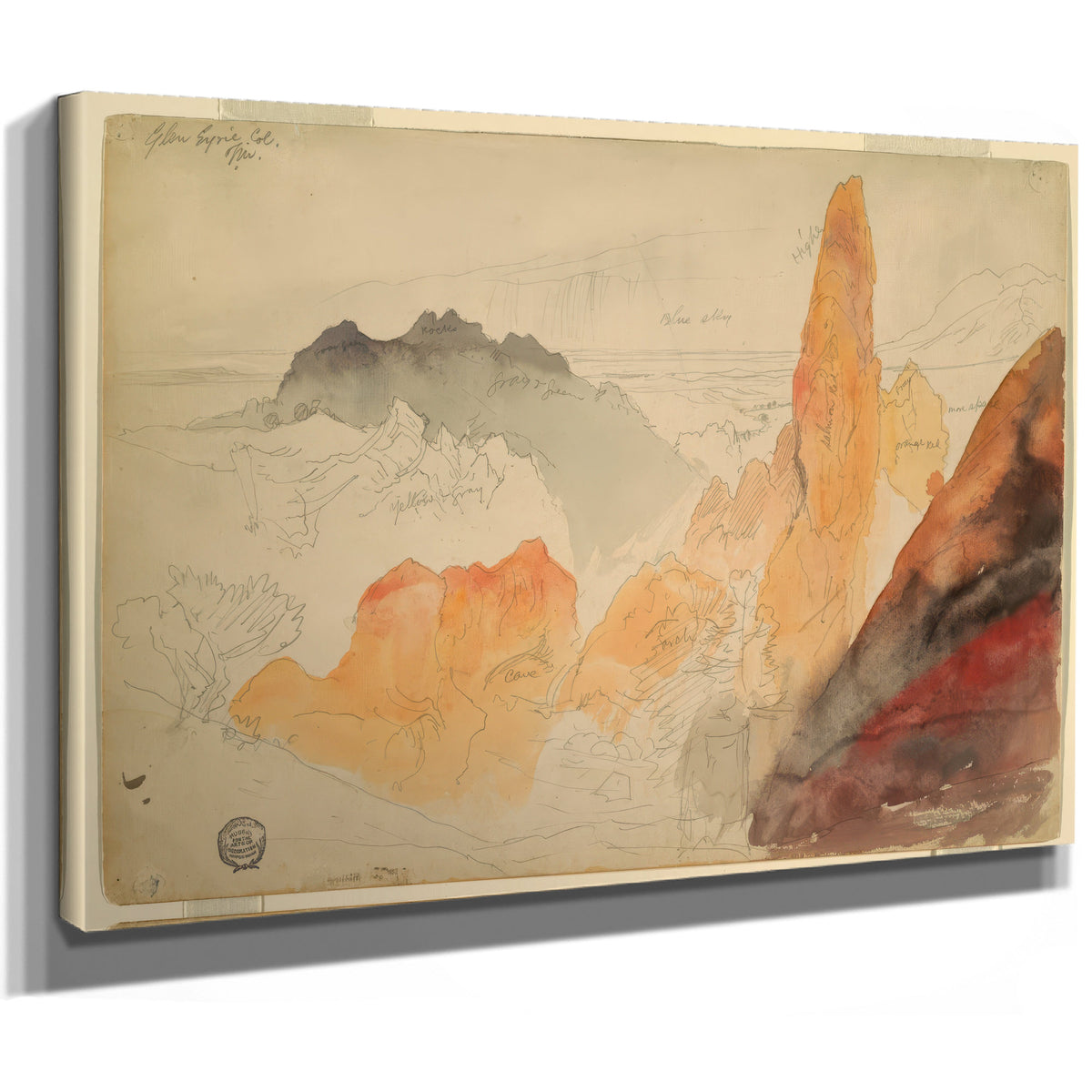 Thomas Moran Drawing Glen Eyrie By Thomas Moran