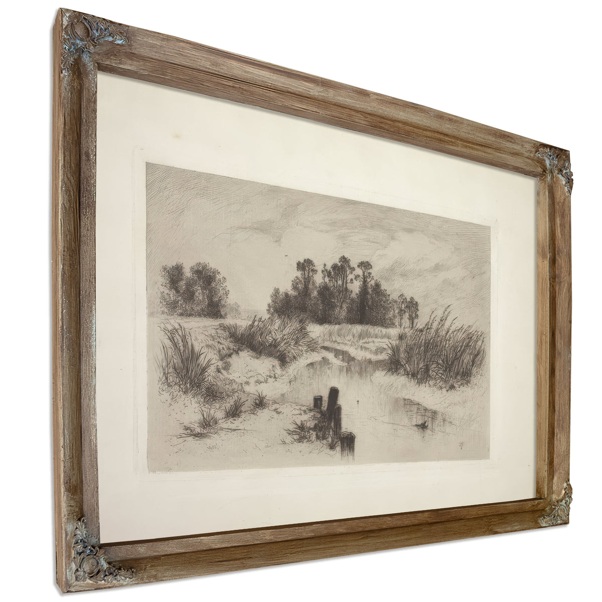 Thomas Moran Marshy Landscape Stream By Thomas Moran