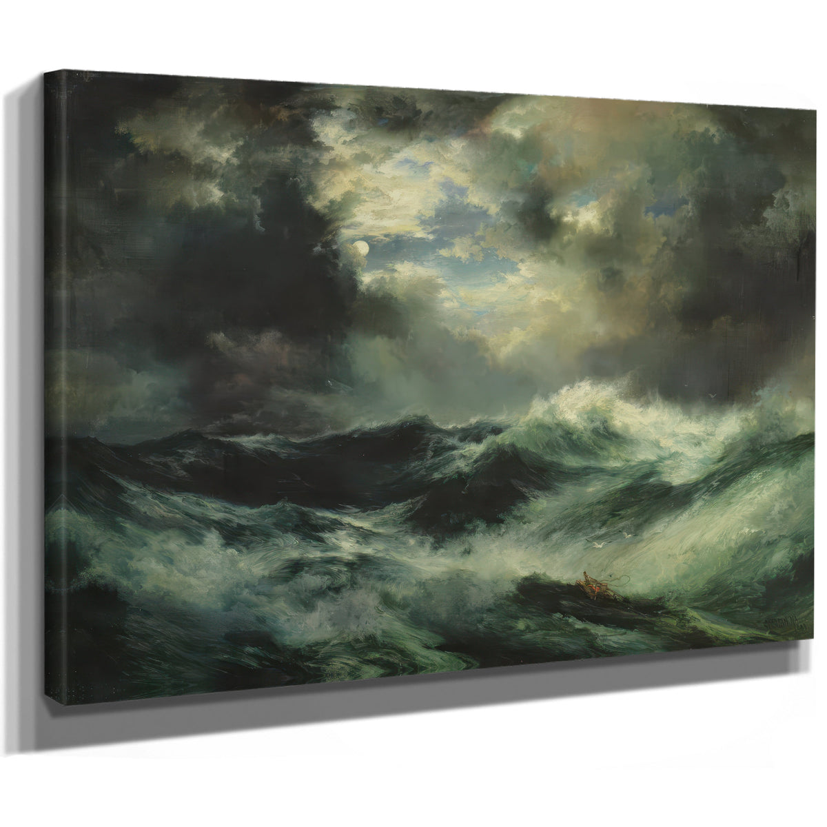Thomas Moran Moonlit Shipwreck Sea 02 By Thomas Moran