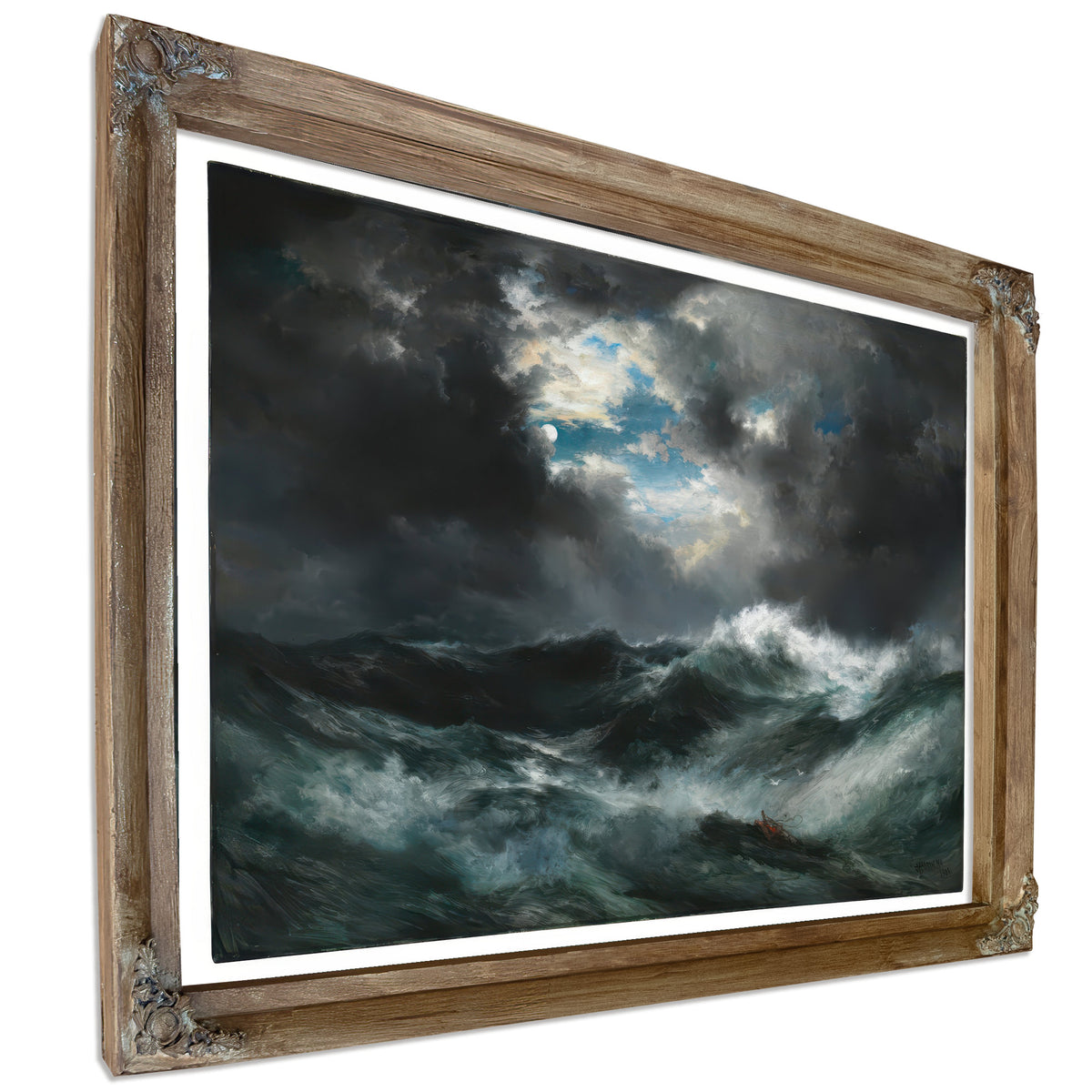 Thomas Moran Moonlit Shipwreck Sea By Thomas Moran