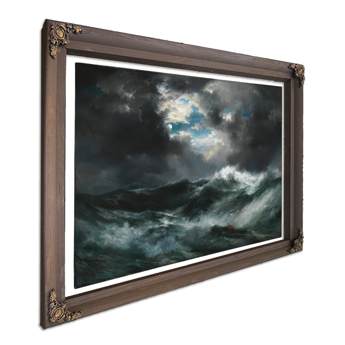 Thomas Moran Moonlit Shipwreck Sea By Thomas Moran