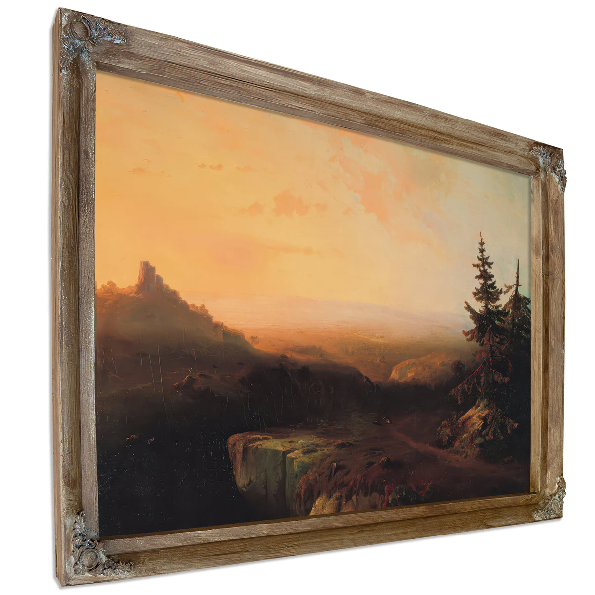 Thomas Moran Mountain Scene C1865 Oil By Thomas Moran