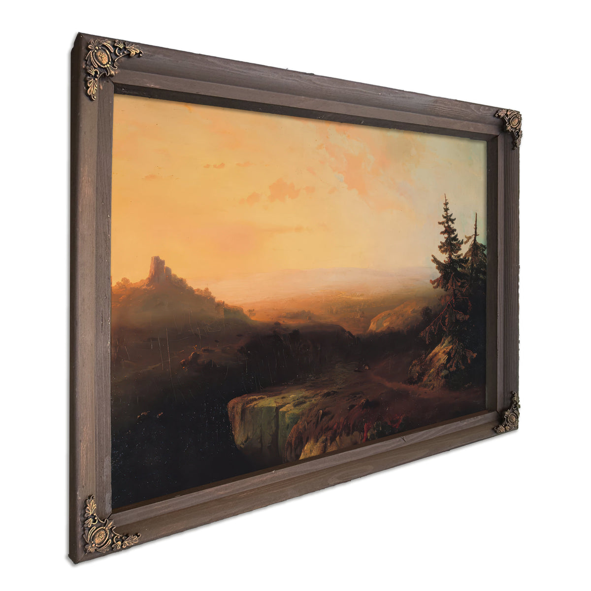 Thomas Moran Mountain Scene C1865 Oil By Thomas Moran