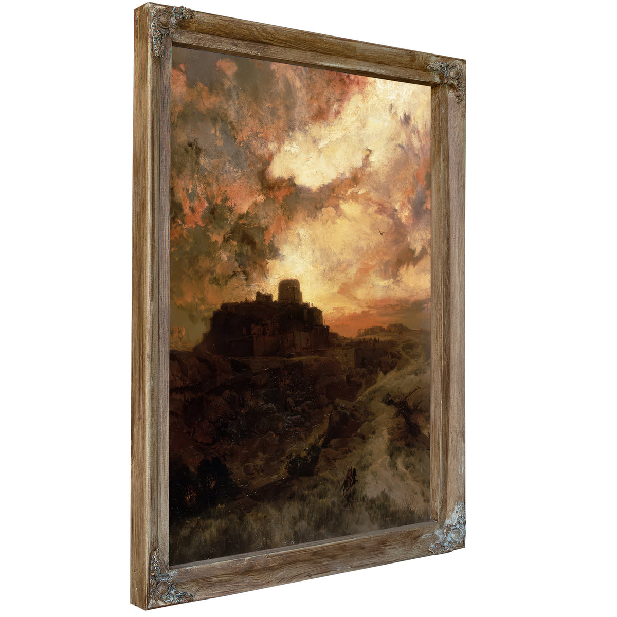 Sunset Pueblo Del Walpe By Thomas Moran