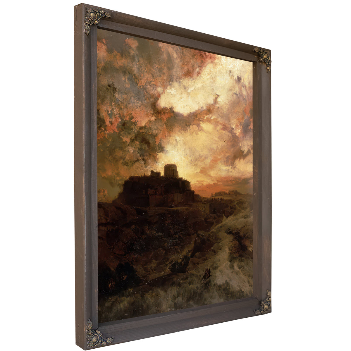 Sunset Pueblo Del Walpe By Thomas Moran