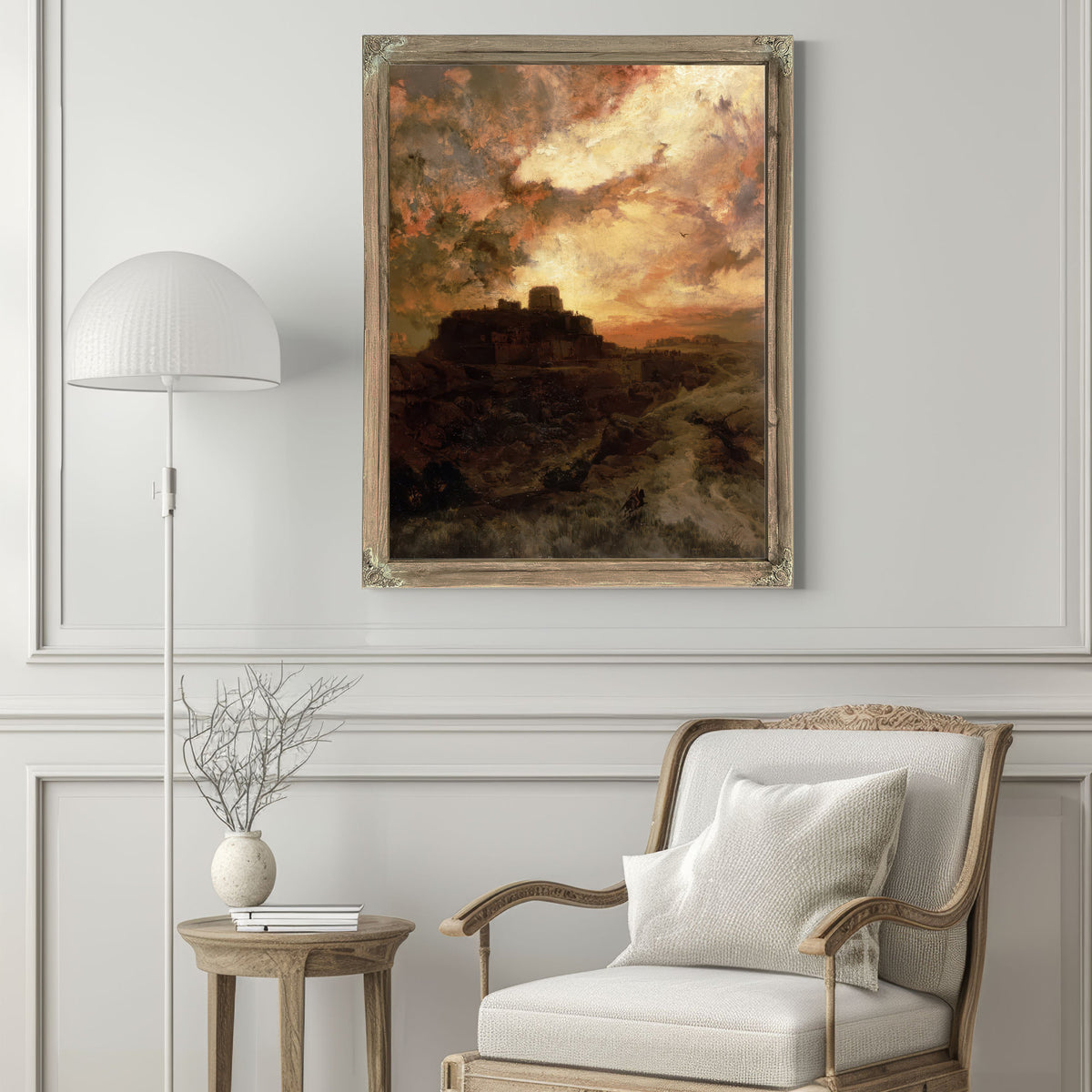 Sunset Pueblo Del Walpe By Thomas Moran