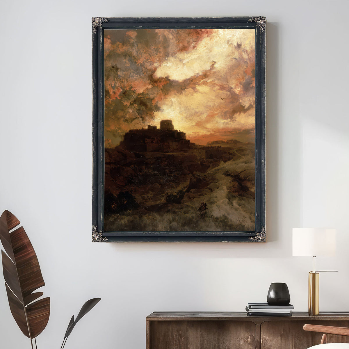 Sunset Pueblo Del Walpe By Thomas Moran