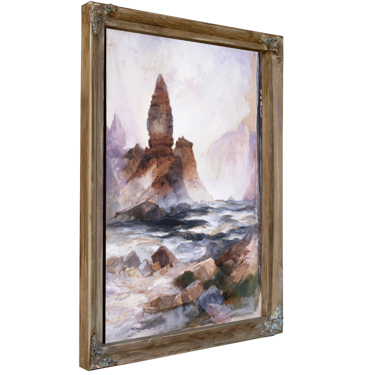 Tower Falls Sulfur Rock By Thomas Moran