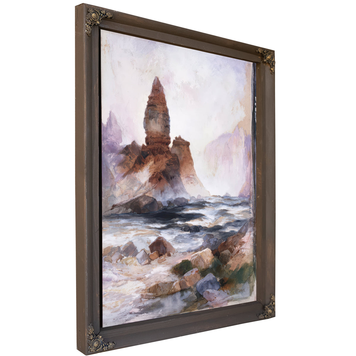 Tower Falls Sulfur Rock By Thomas Moran