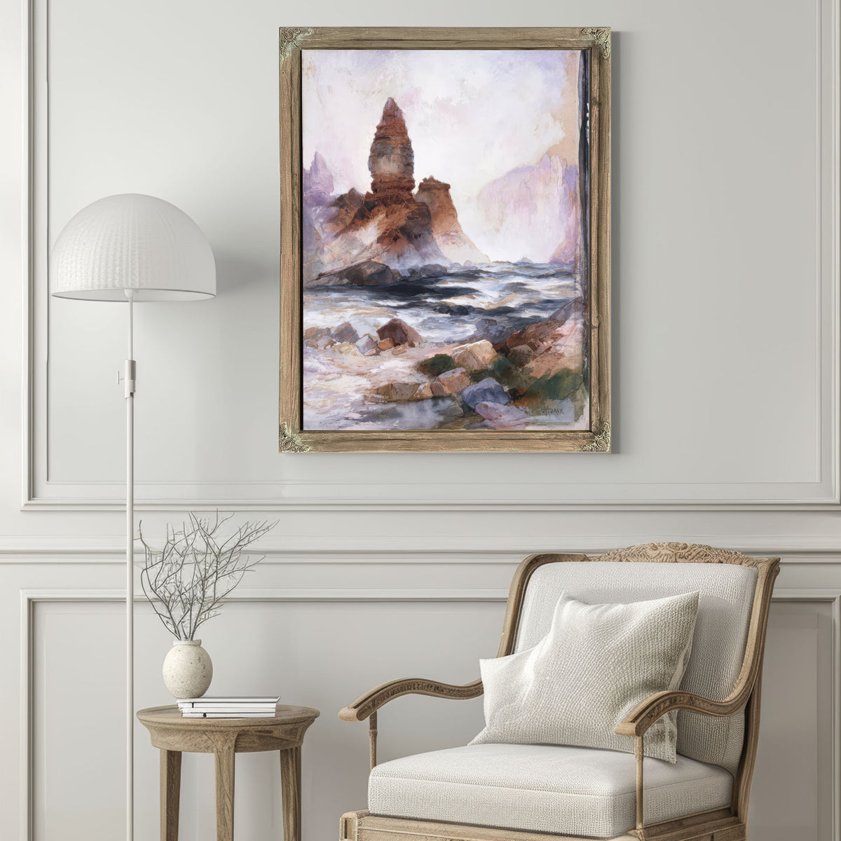 Tower Falls Sulfur Rock By Thomas Moran