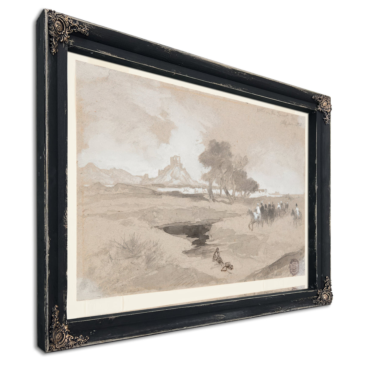 Thomas Moran Waterhole the Desert Utah By Thomas Moran