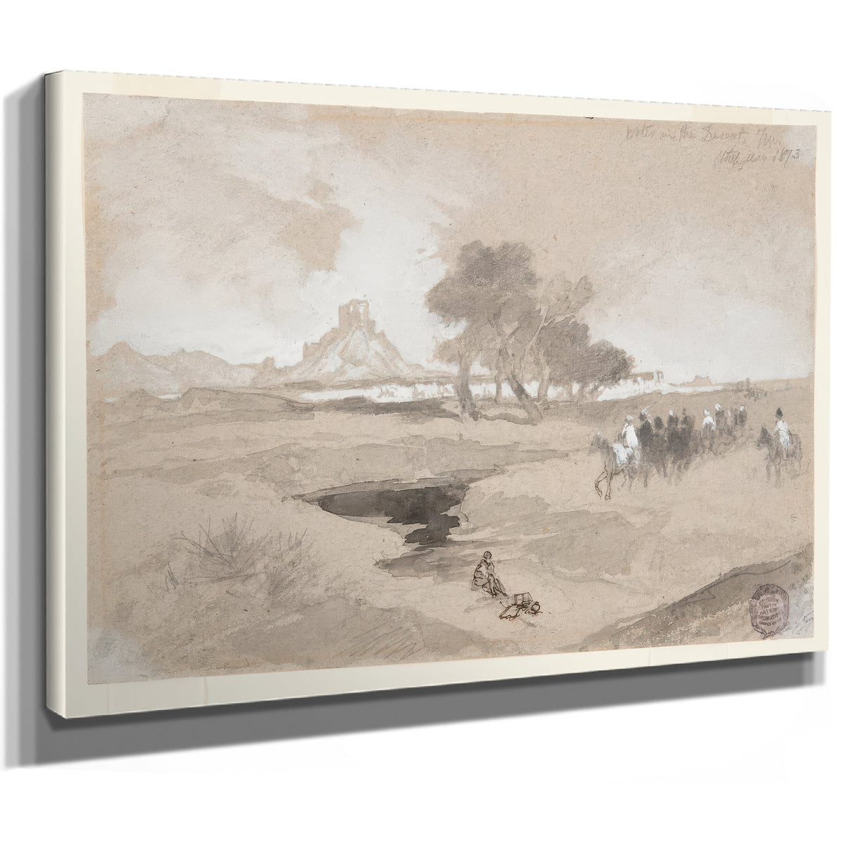 Thomas Moran Waterhole the Desert Utah By Thomas Moran