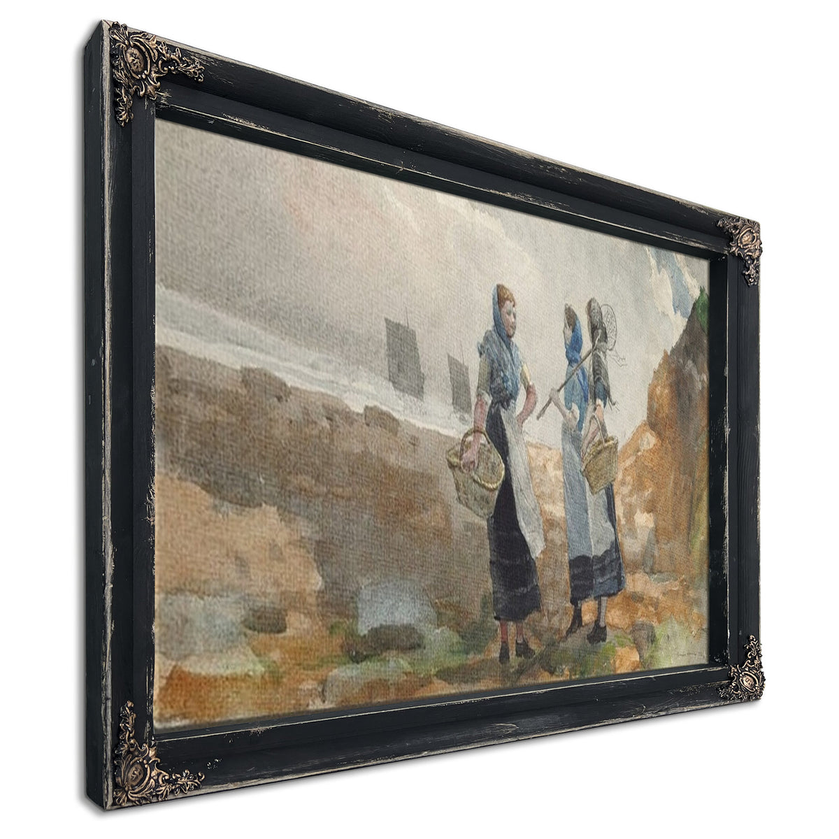 Three Fisher Girls, Tynemouth By Winslow Homer