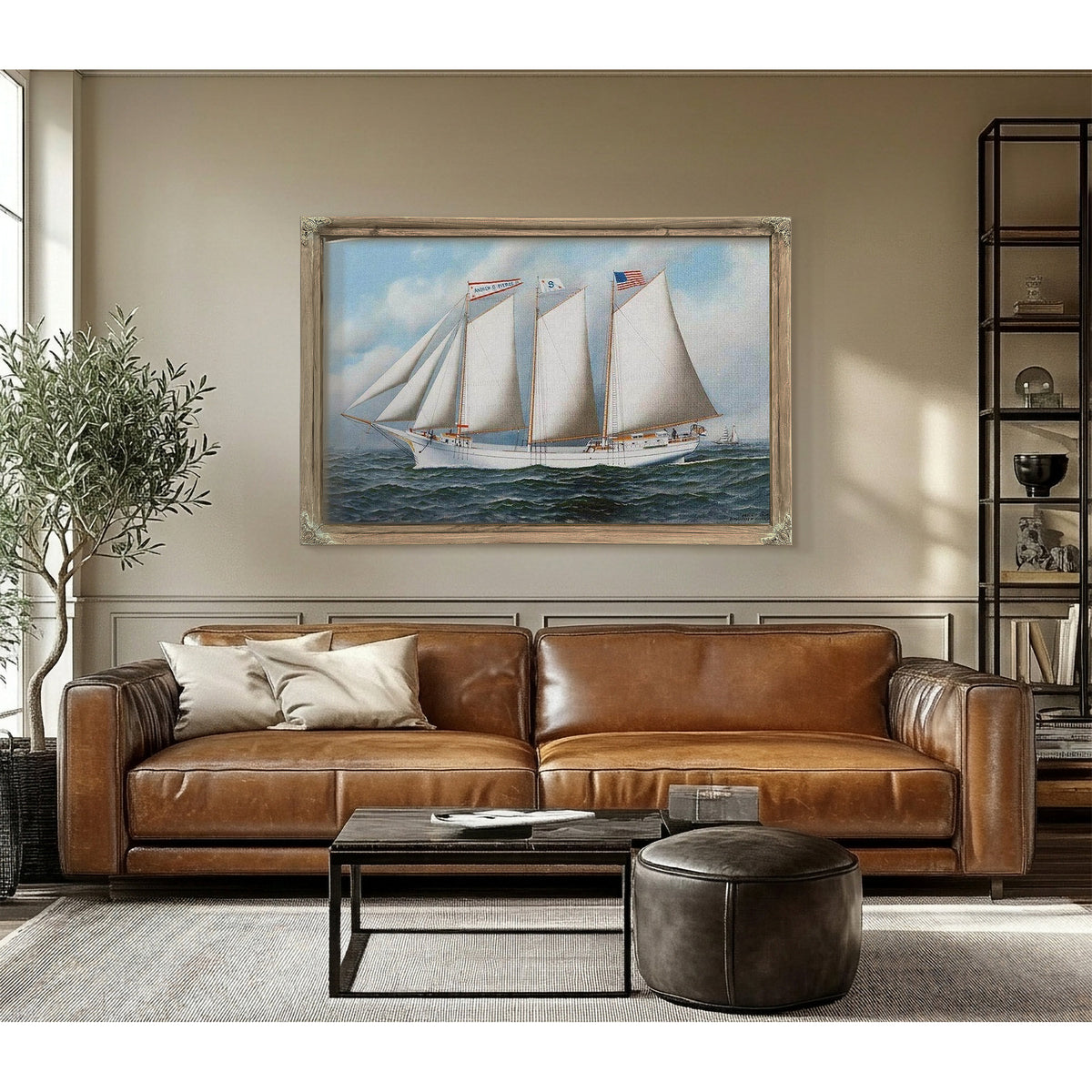 Three Masted Schooner Andrew C. Pierce 1905 By Antonio Jacobsen