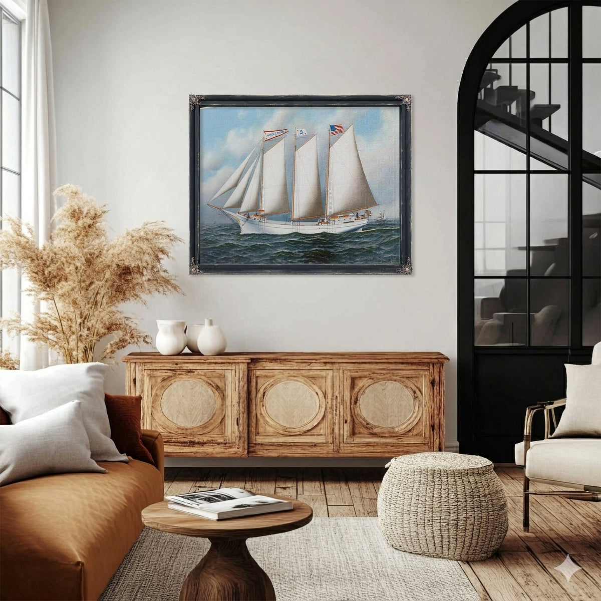 Three Masted Schooner Andrew C. Pierce 1905 By Antonio Jacobsen