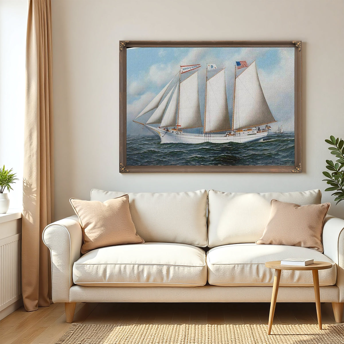 Three Masted Schooner Andrew C. Pierce 1905 By Antonio Jacobsen