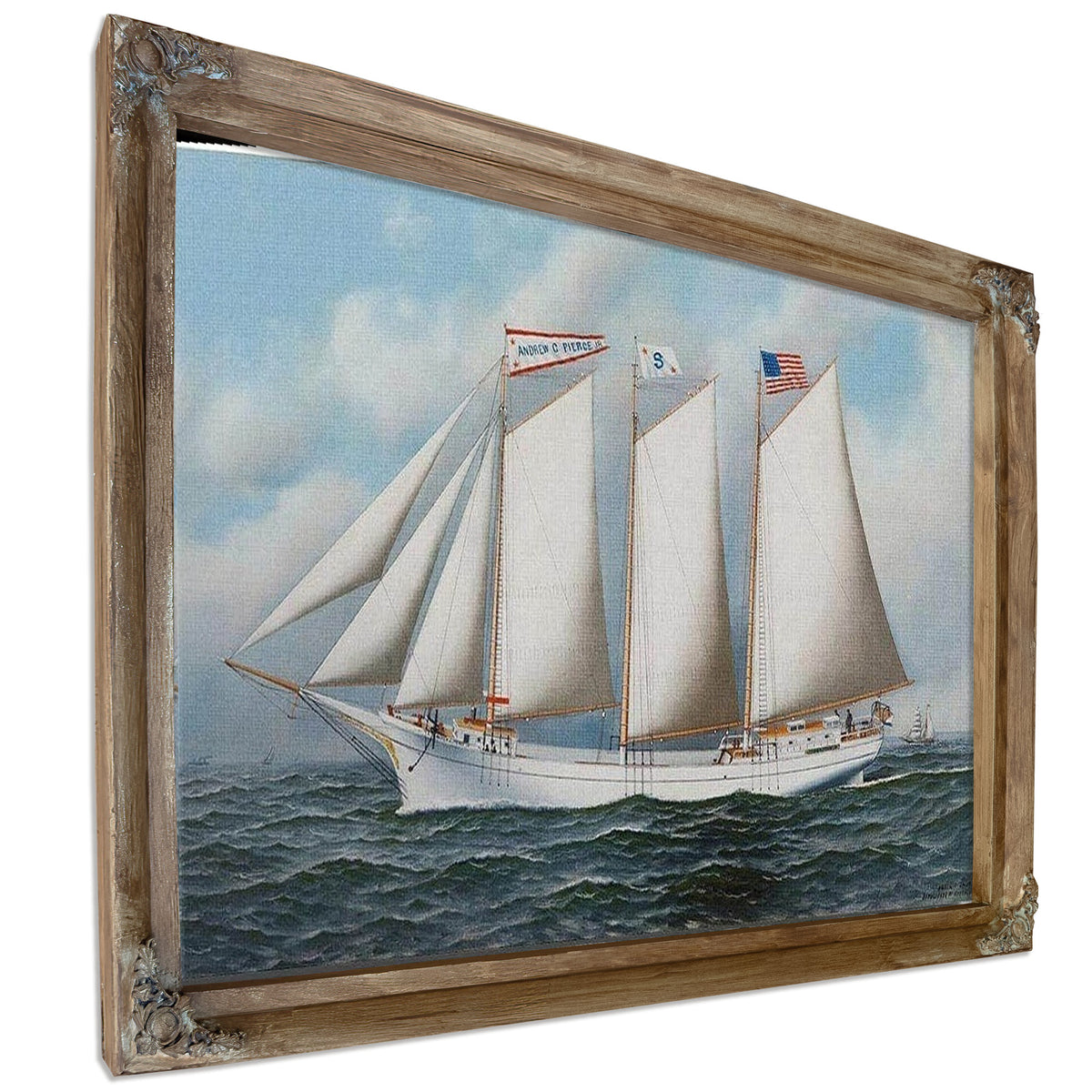 Three Masted Schooner Andrew C. Pierce 1905 By Antonio Jacobsen