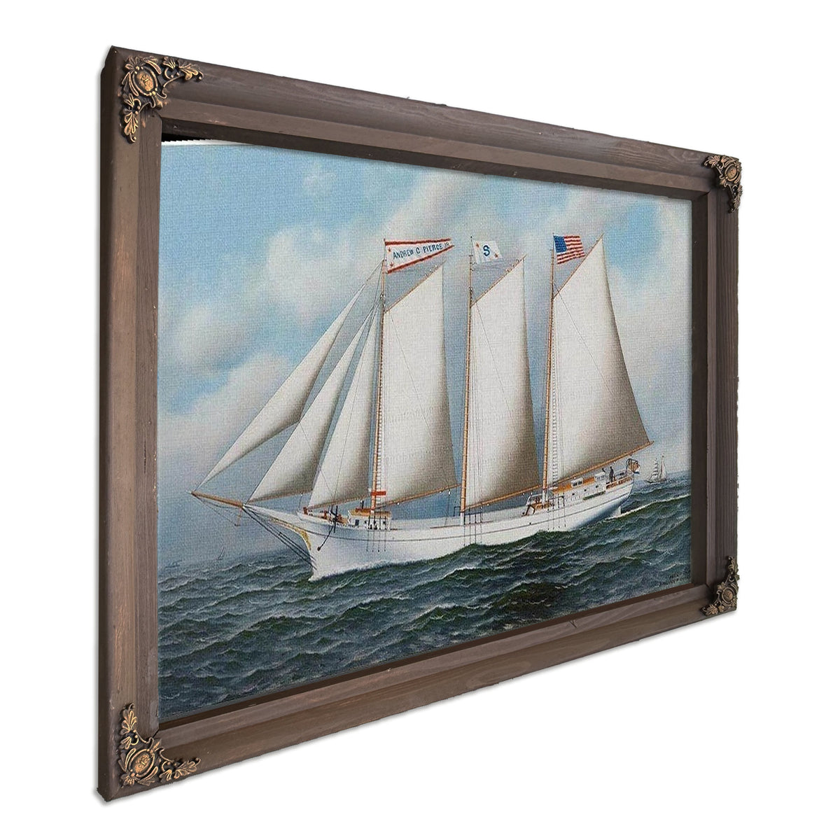 Three Masted Schooner Andrew C. Pierce 1905 By Antonio Jacobsen