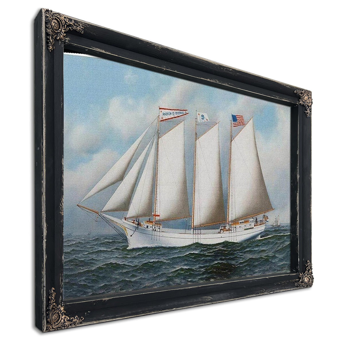 Three Masted Schooner Andrew C. Pierce 1905 By Antonio Jacobsen