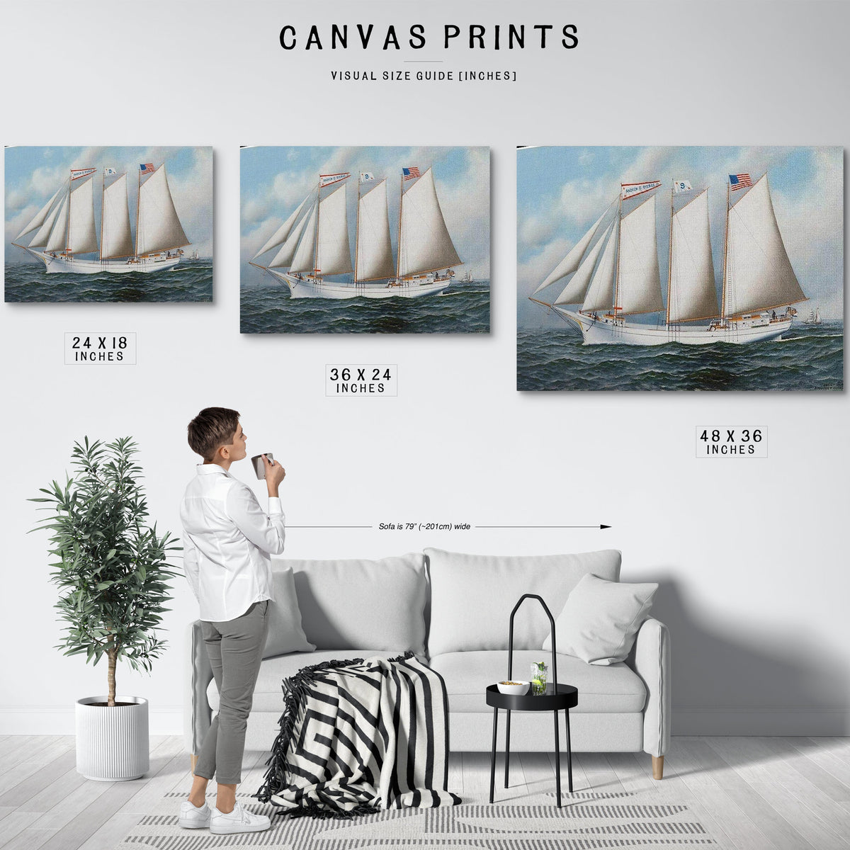 Three Masted Schooner Andrew C. Pierce 1905 By Antonio Jacobsen