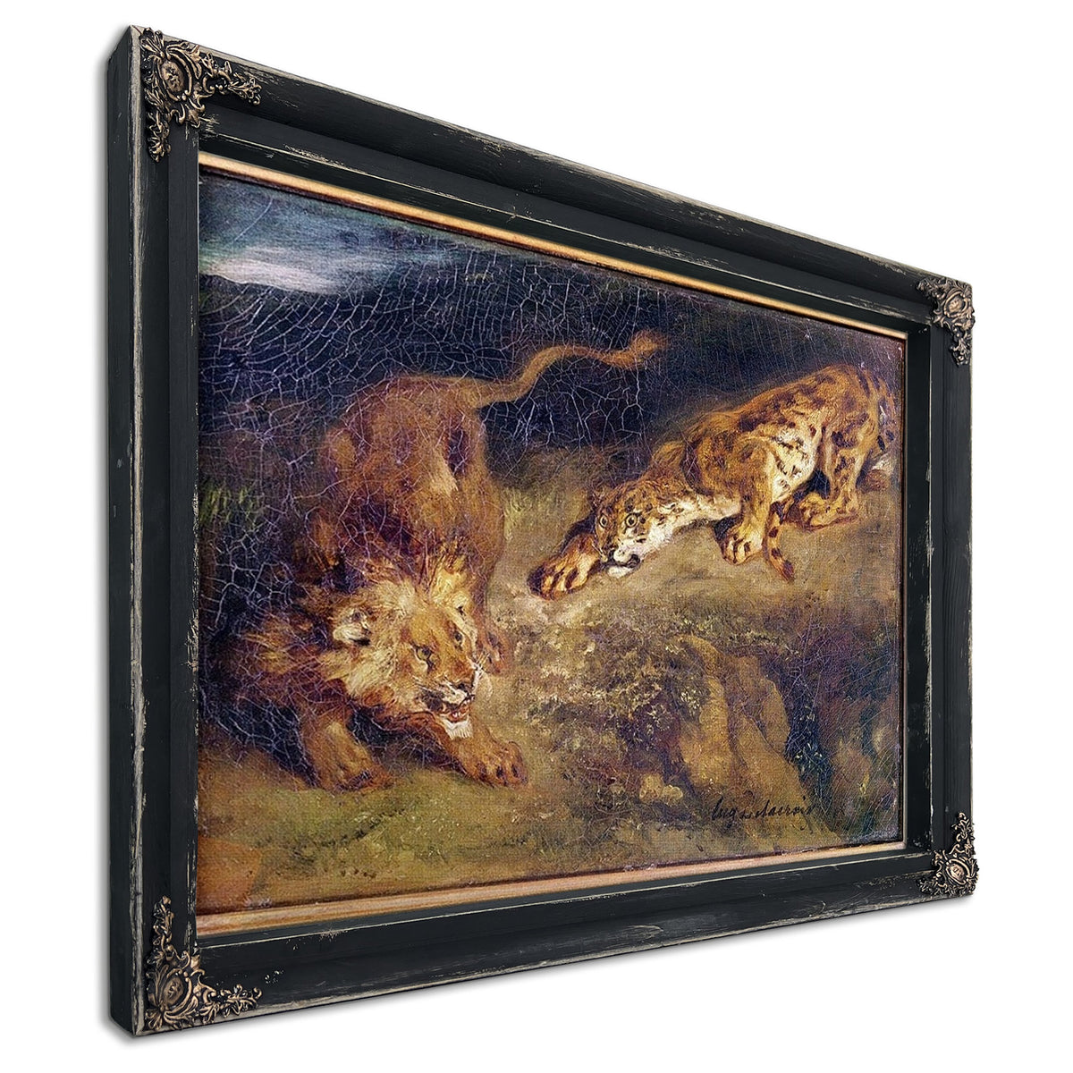 Tiger And Lion By Ferdinand Victor Eugene Delacroix