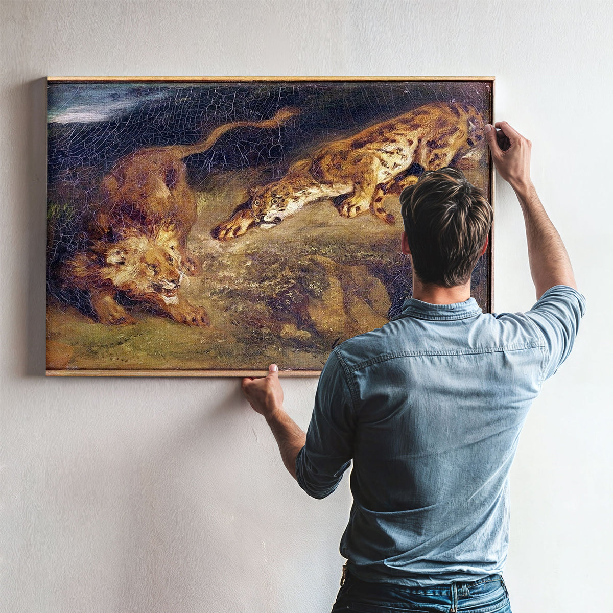 Tiger And Lion By Ferdinand Victor Eugene Delacroix