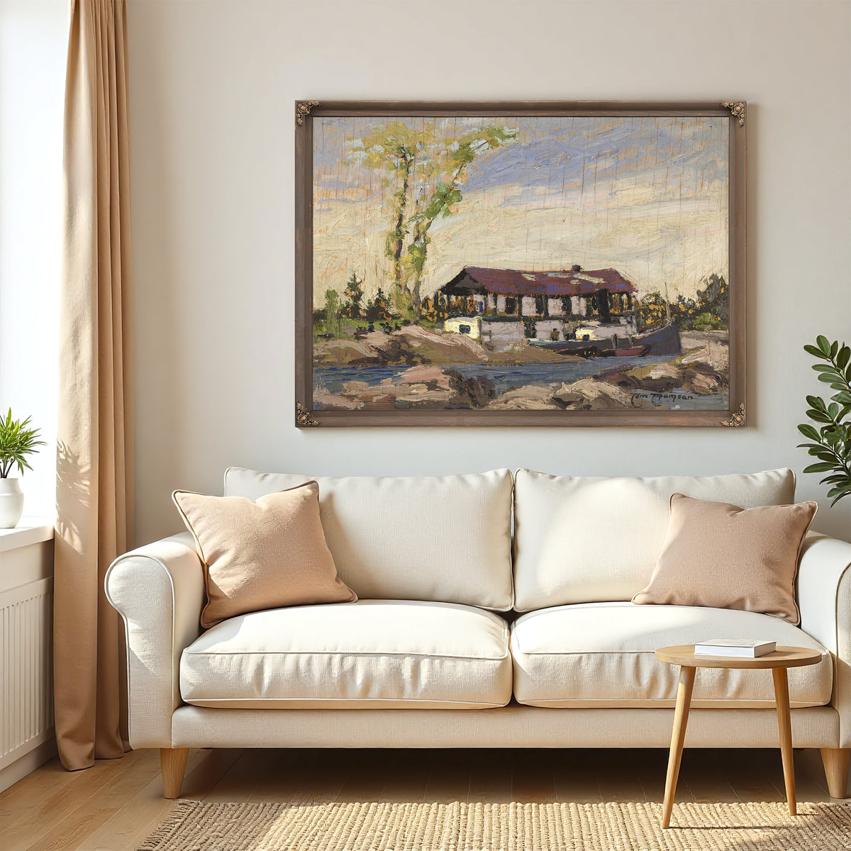 Log Picking House Boat Dog Point 02 By Tom Thomson