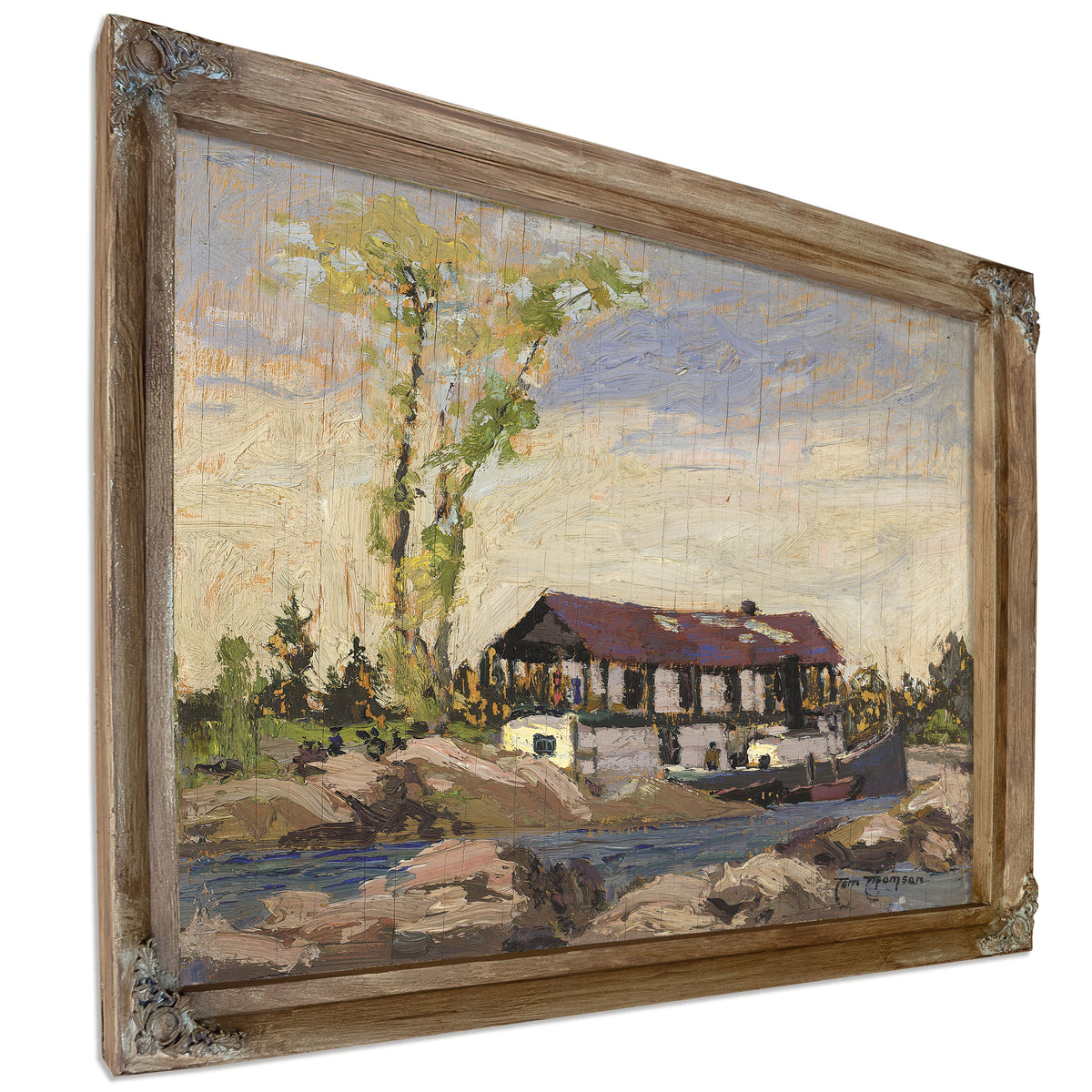 Log Picking House Boat Dog Point 02 By Tom Thomson