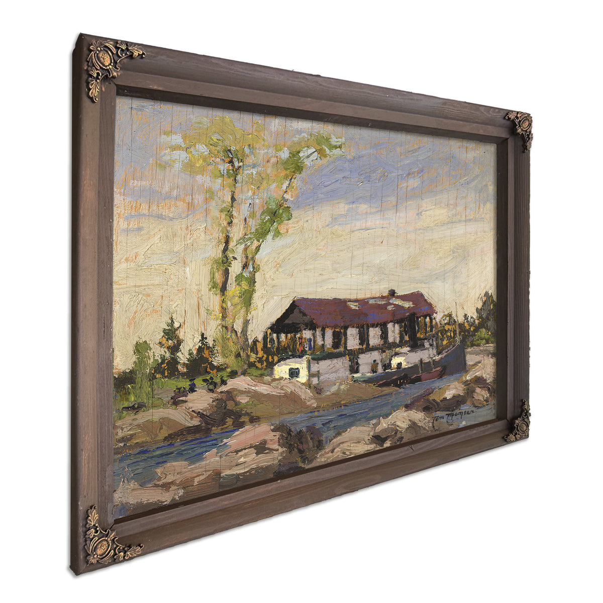 Log Picking House Boat Dog Point 02 By Tom Thomson