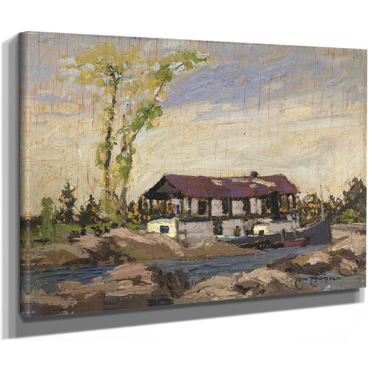 Log Picking House Boat Dog Point 02 By Tom Thomson