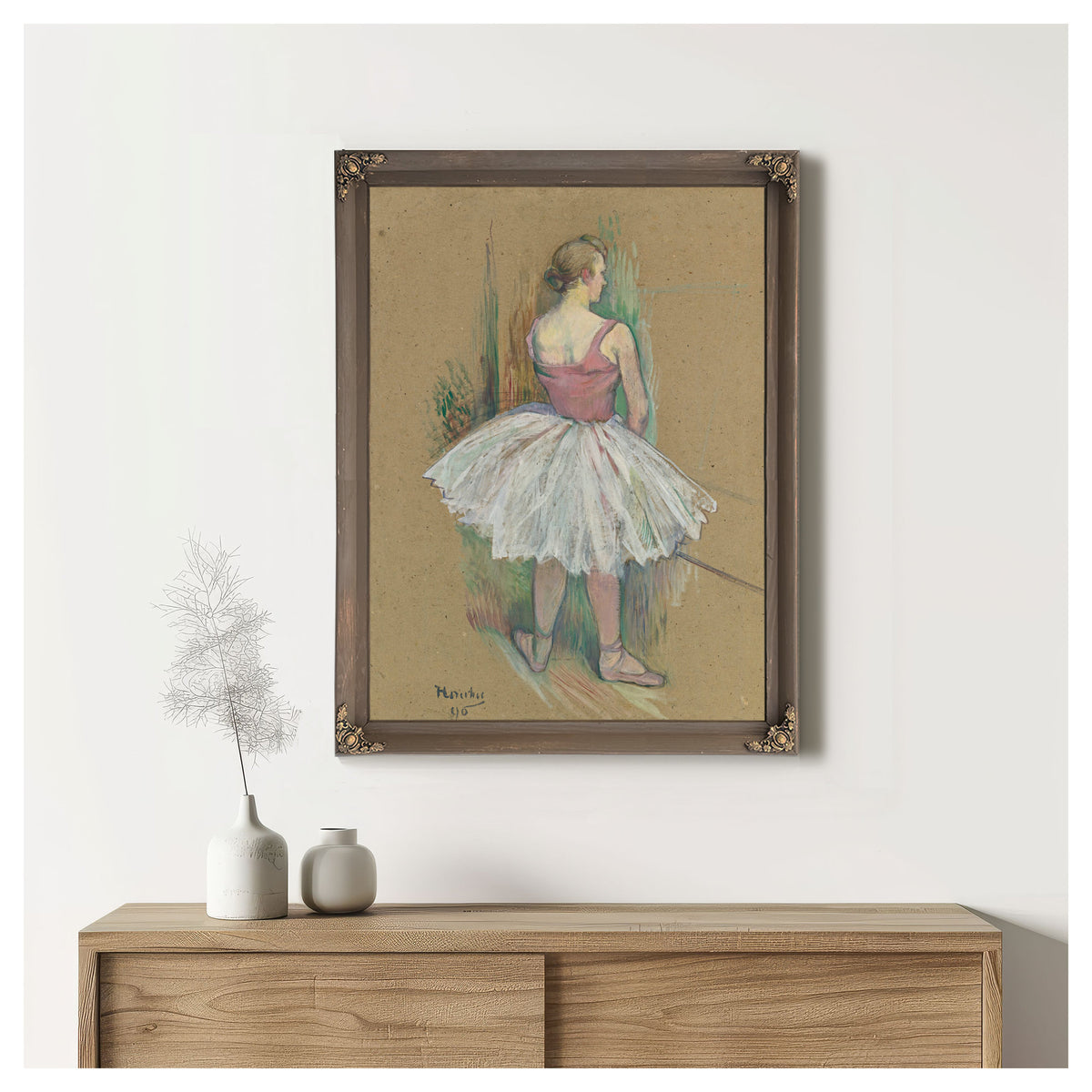 Danseuse En Pied Vue de Dos By Toulouse Lautrec