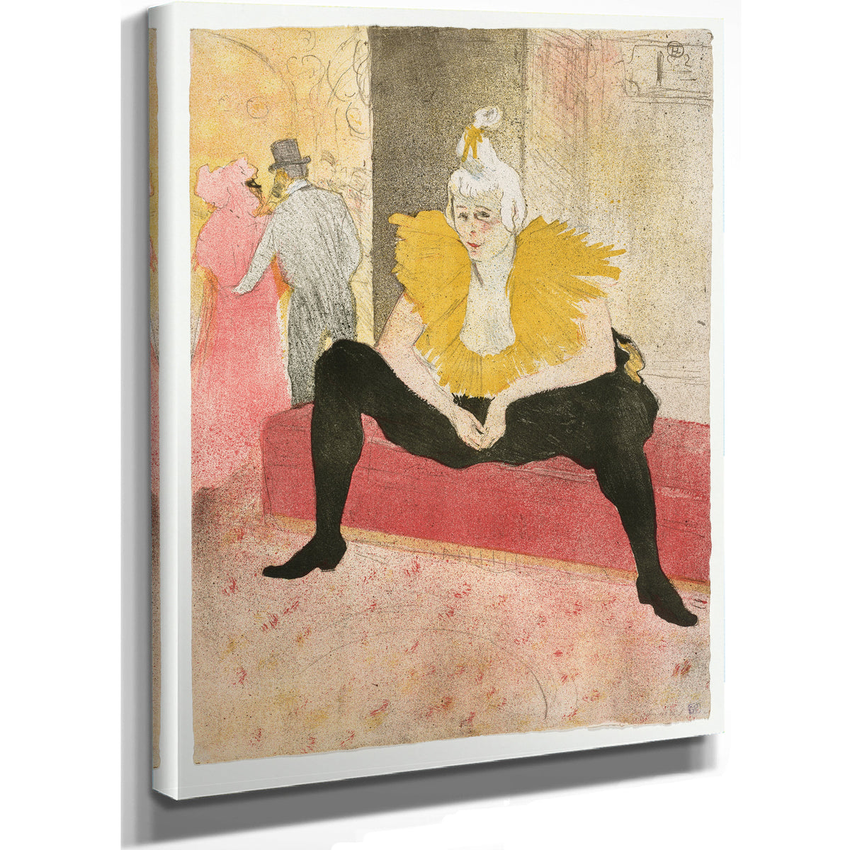 Elles Seated Clown Mlle Cha U Ka O By Toulouse Lautrec