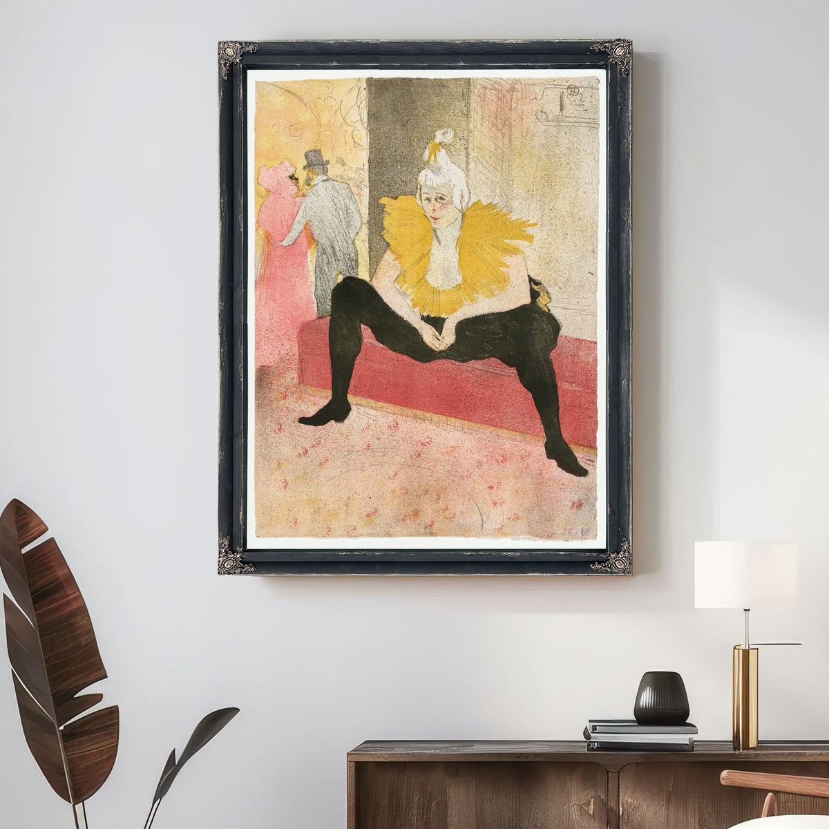 Elles Seated Clown Mlle Cha U Ka O By Toulouse Lautrec