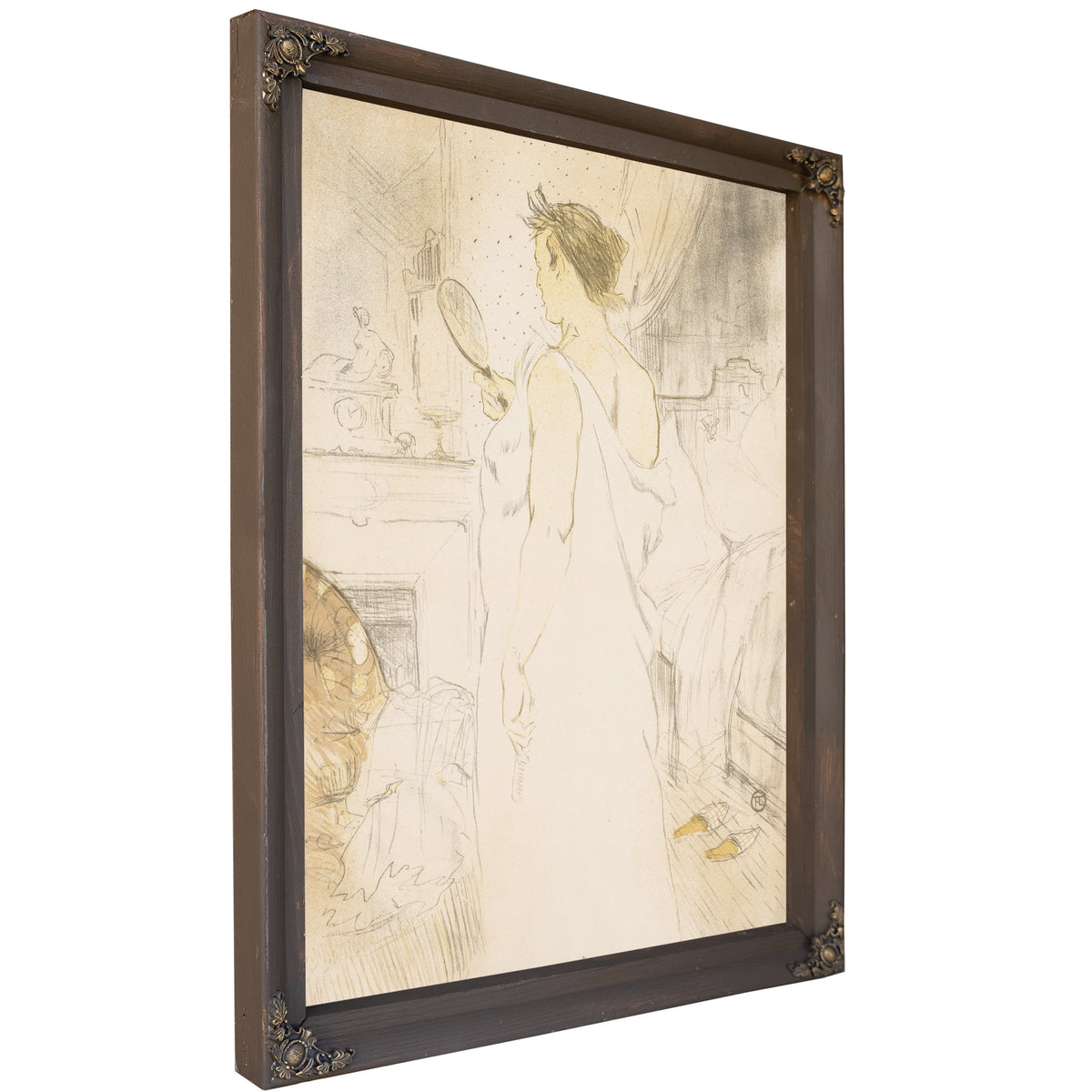 Elles Woman a Hand Mirror By Toulouse Lautrec