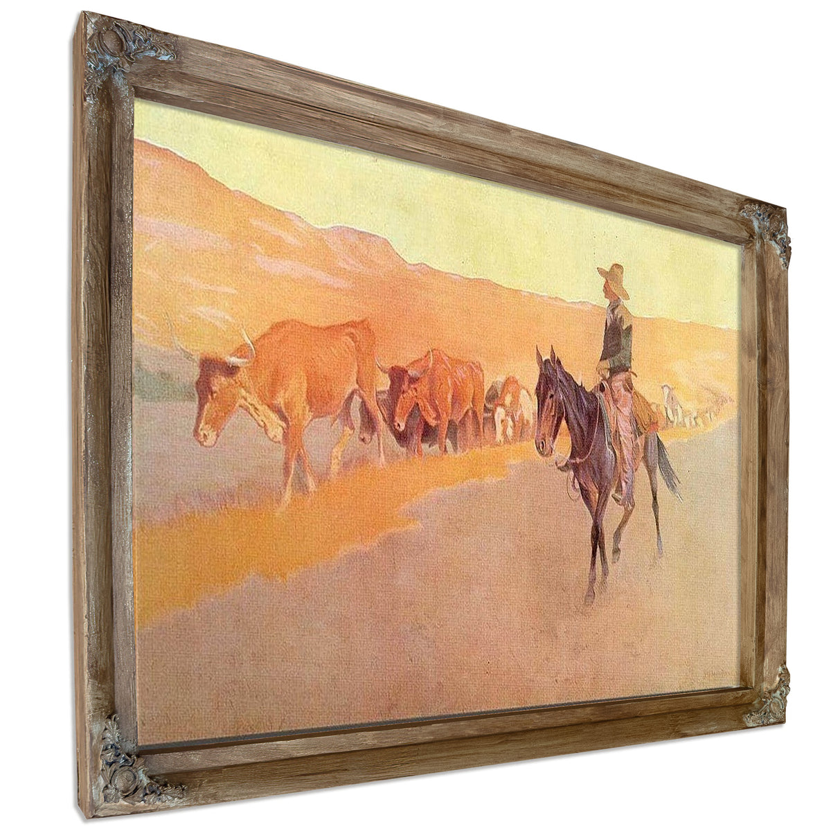 Trailing Texas Cattle By Frederic Remington