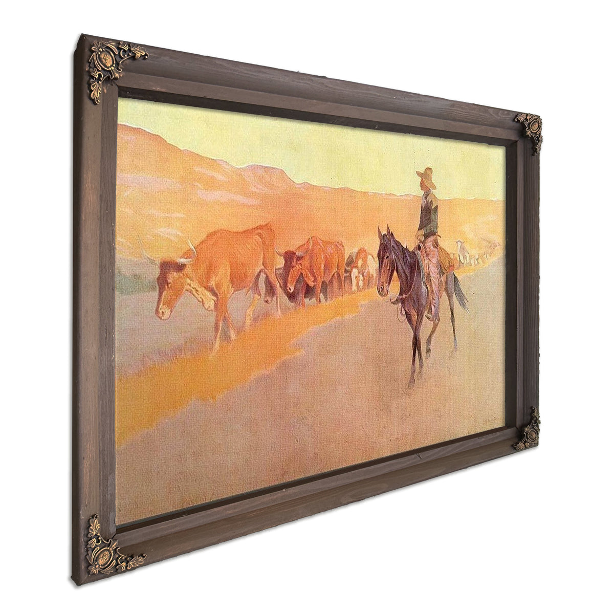 Trailing Texas Cattle By Frederic Remington