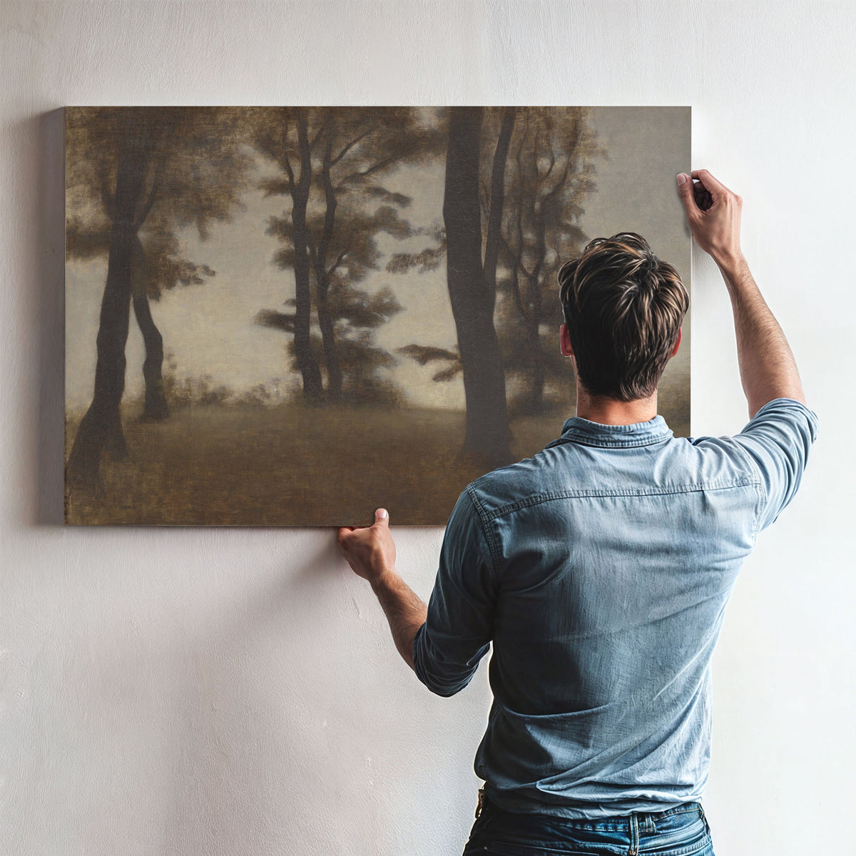 Tree Trunks Arresodal Near Frederiksvaerk North Zealand by Vilhelm Hammershoi