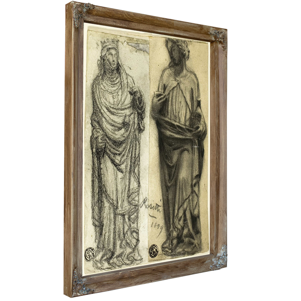 Two Studies Of Medieval Sculpture by Dante Gabriel Rossetti