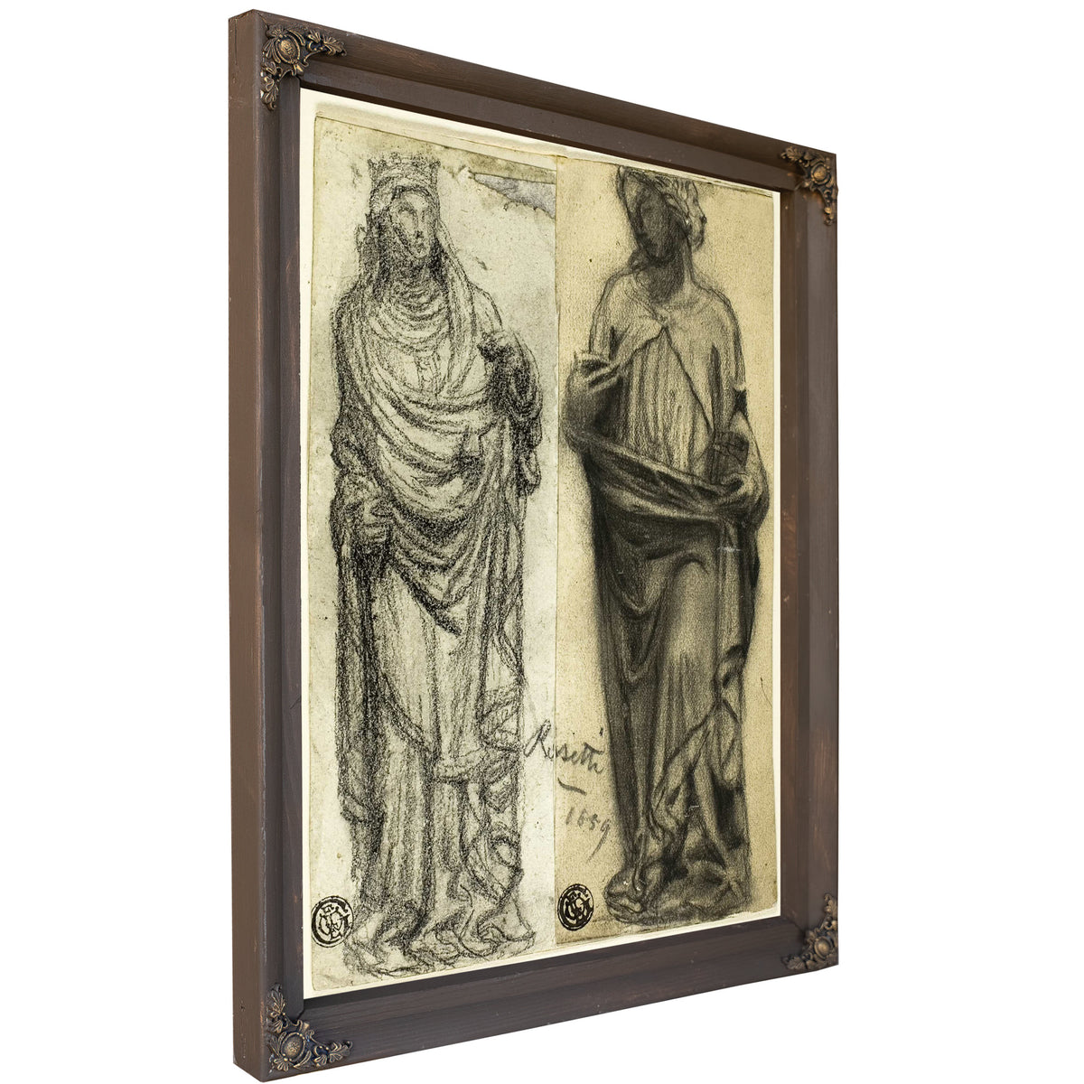 Two Studies Of Medieval Sculpture by Dante Gabriel Rossetti