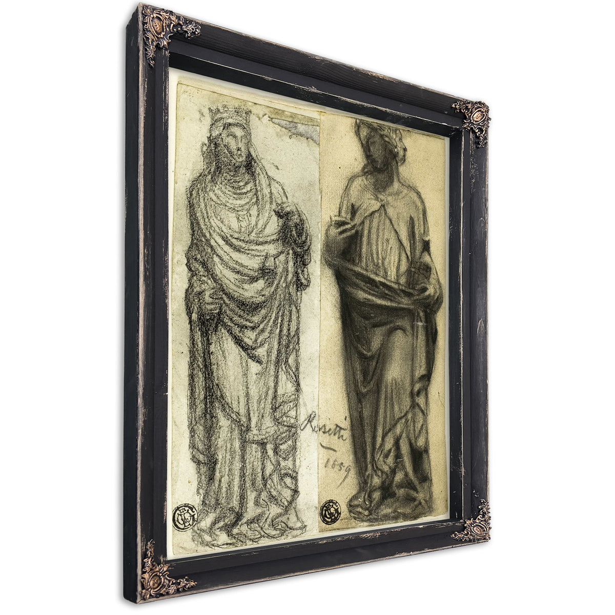 Two Studies Of Medieval Sculpture by Dante Gabriel Rossetti