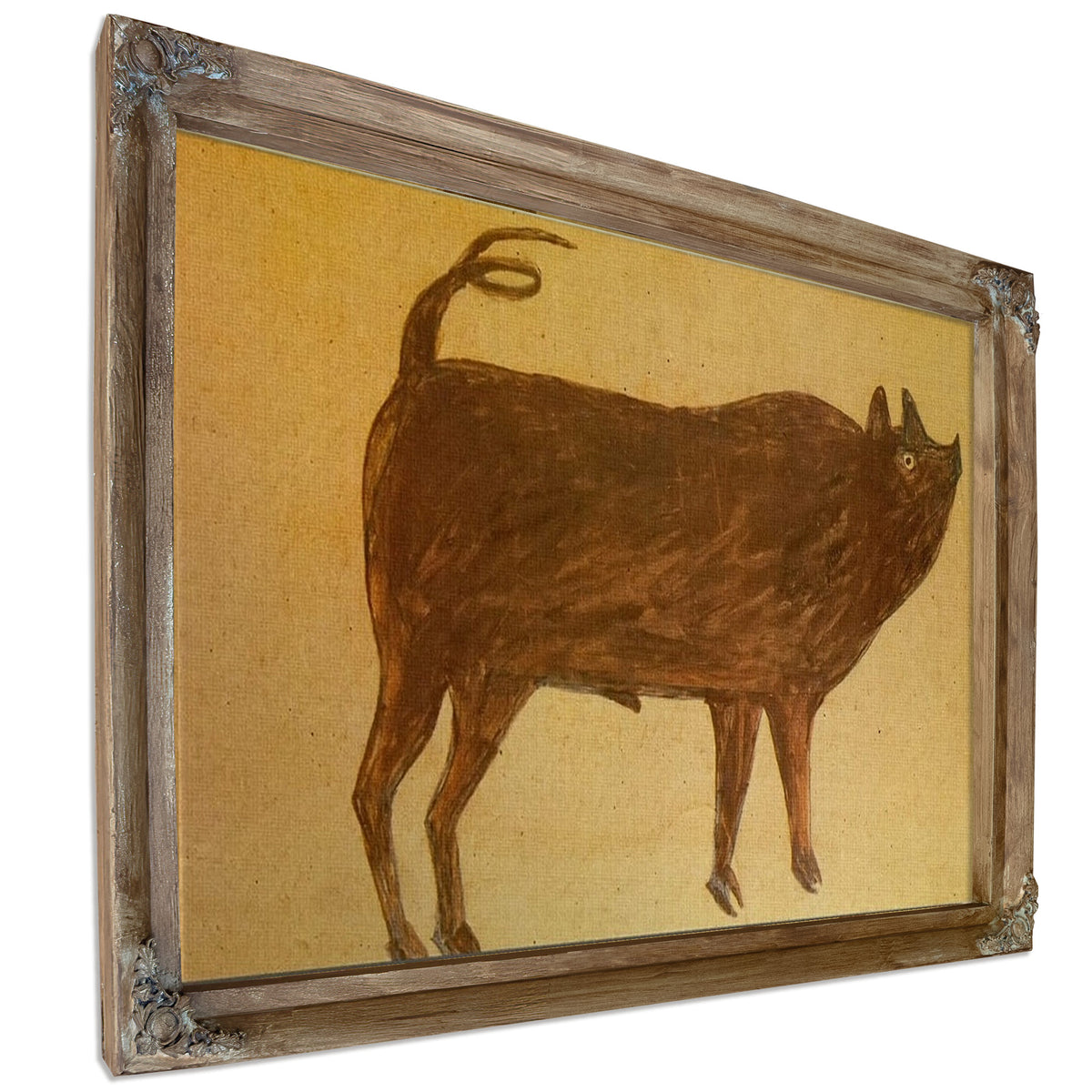 Untitled Pig Corkscrew By Bill Traylor