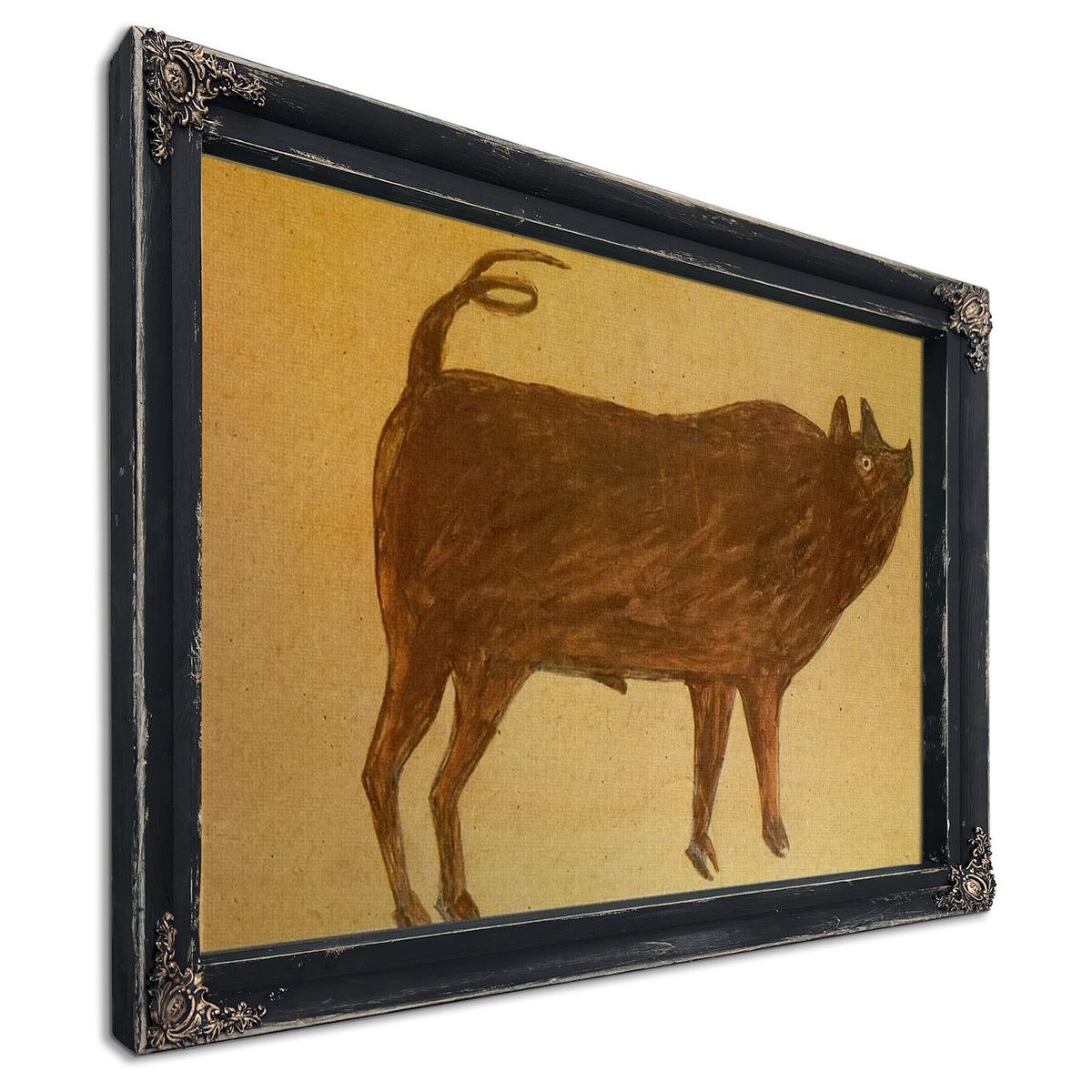 Untitled Pig Corkscrew By Bill Traylor