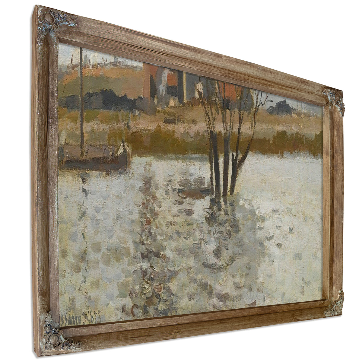 Usine A Saint Ouen Laumone La Crue De Loise by Camille Pissarro