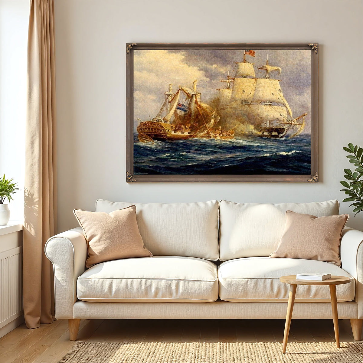 USS Constitution vs HMS Guerriere By Anton Otto Fischer