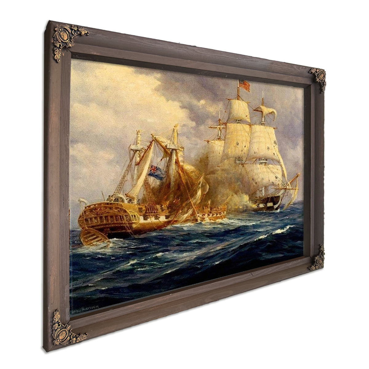 USS Constitution vs HMS Guerriere By Anton Otto Fischer