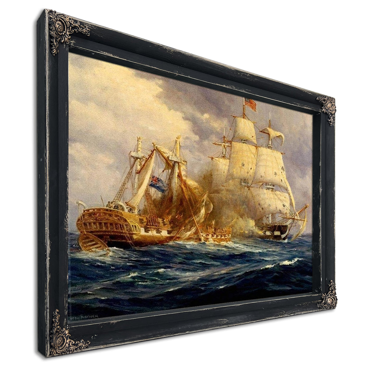 USS Constitution vs HMS Guerriere By Anton Otto Fischer
